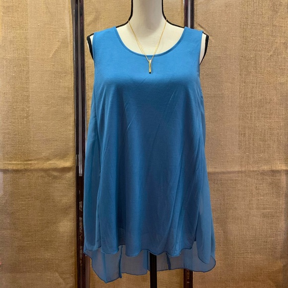 Monoreno Sleeveless Top- Blue - Picture 5 of 12